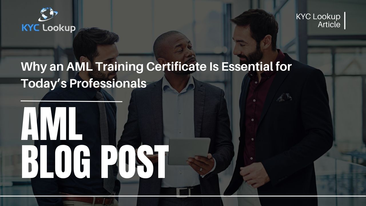 AML Training Certificate Accredited Online AML Certification - KYC Lookup