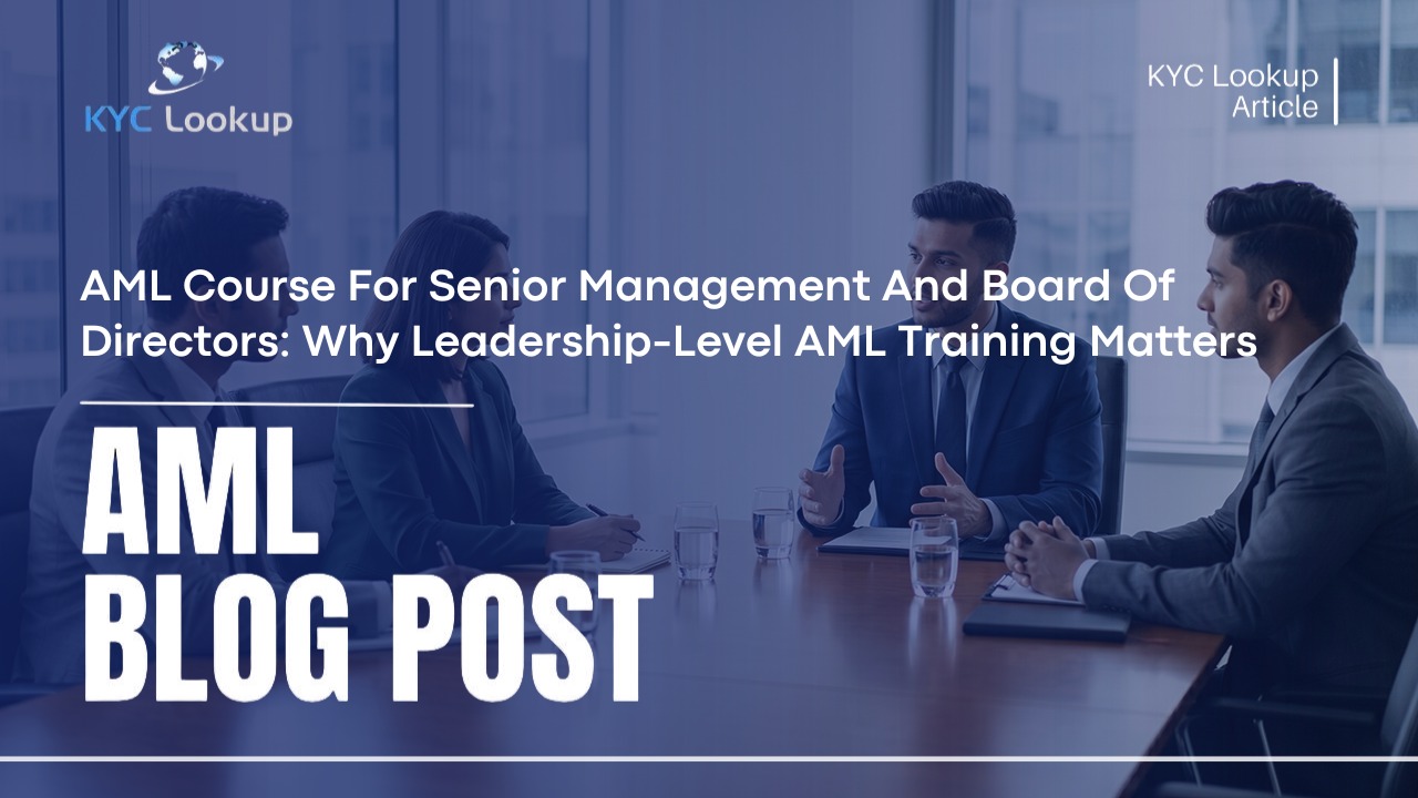AML Course For Senior Management And Board Of Directors